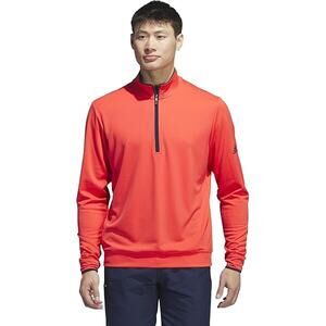 Adidas Mens Size XL Quarter-Zip Pullover Layering Top Golf Large Bright Red NWT